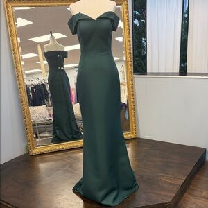 Chic Strapless Dark Green Gown